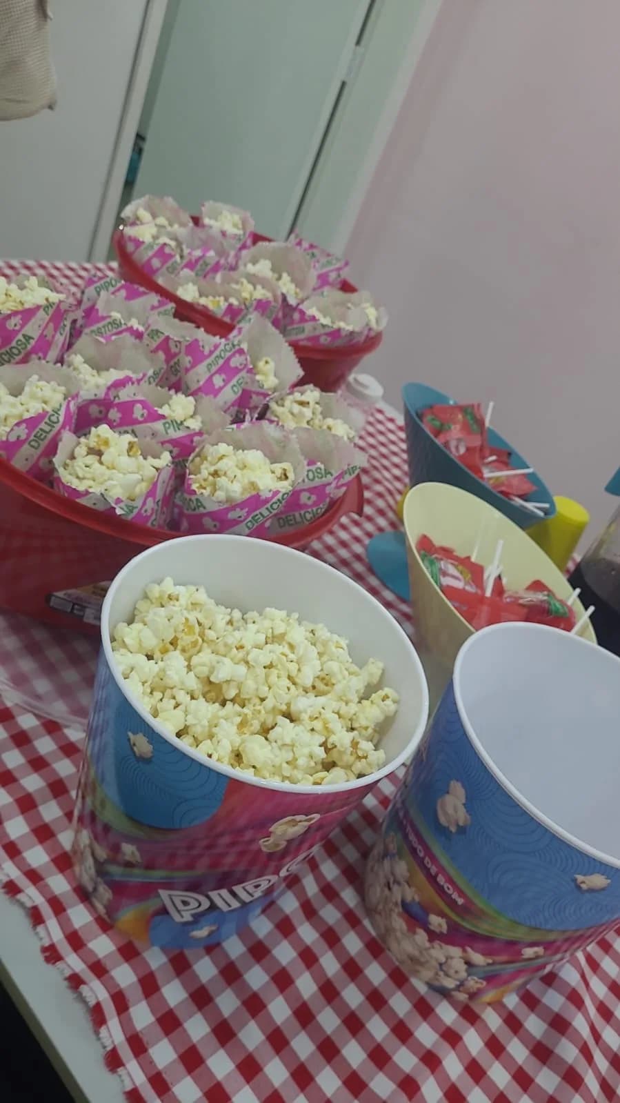 Pipoca preparada para a festa das crianças