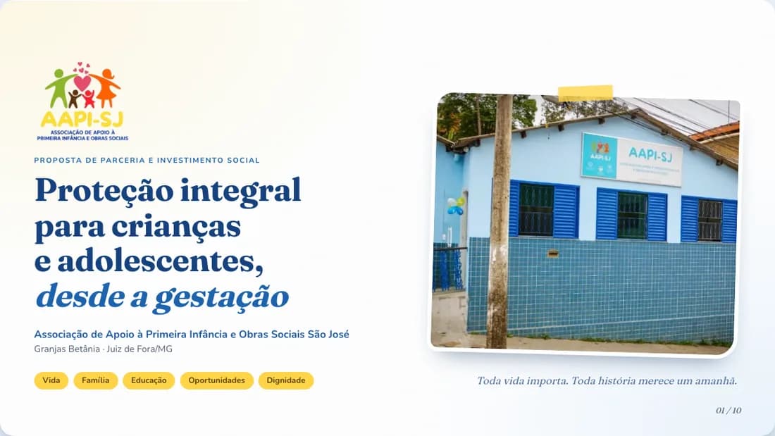 Capa da apresentação: Proteção integral para crianças e adolescentes, desde a gestação